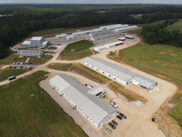 Aerial of the Miller Poultry Research and Education Center at Auburn University