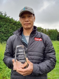 Vince Nazzarro with the award