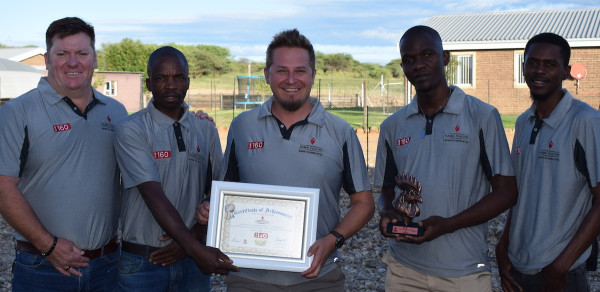 Five Namib Polultry team members in the Ross 140 Club with the certificate