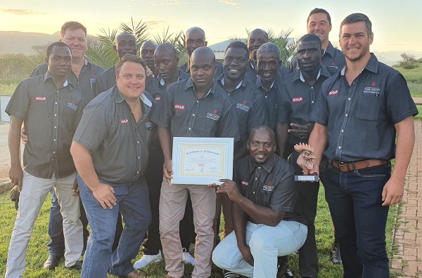 Namib Polultry team members in the Ross 400 Club with the certificate